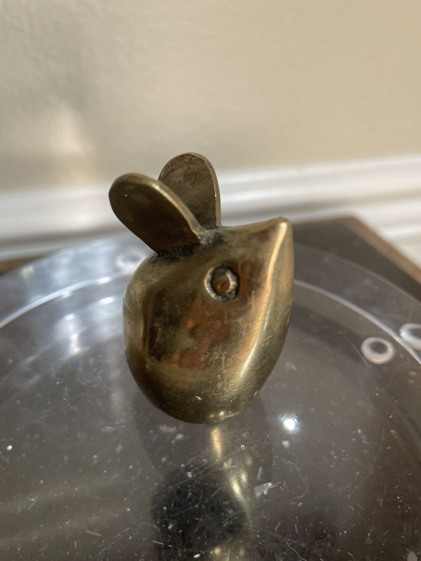Vintage Solid Brass Mouse Figurine Paperweight