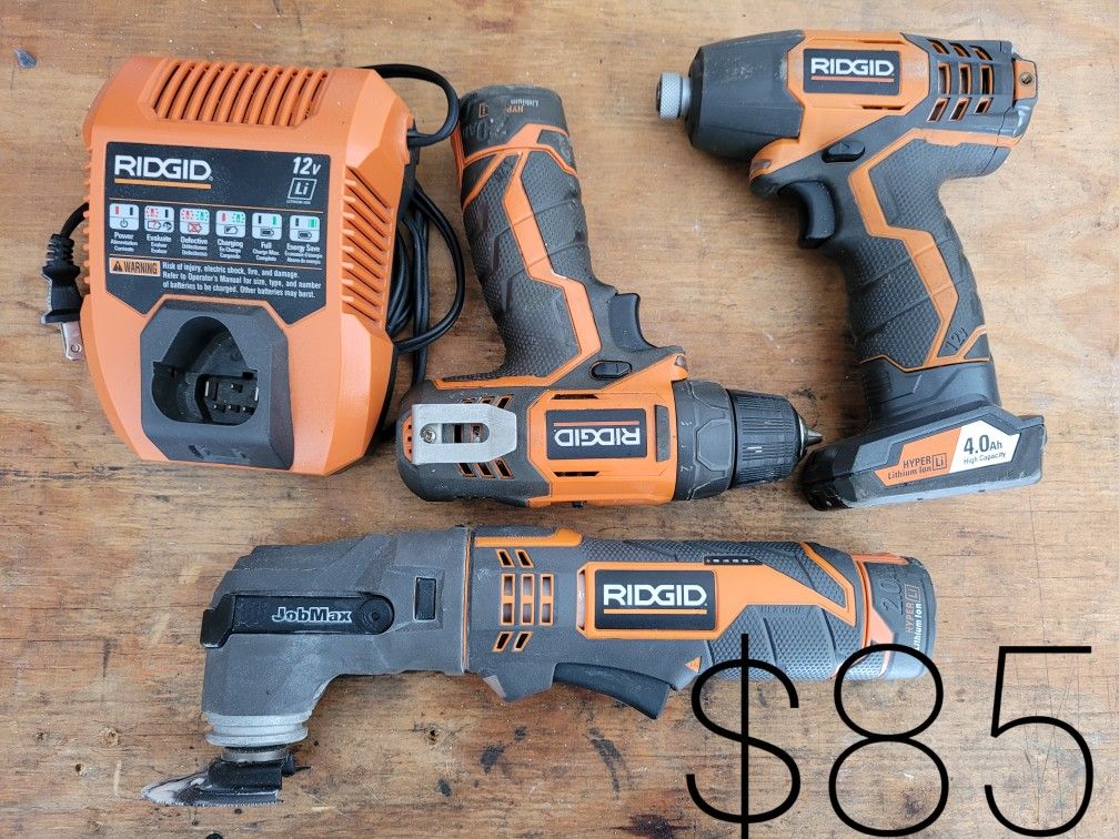 Ridgid 12v drill and impact driver and jobmax