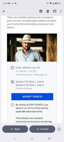 Tickets For Tonights Concert