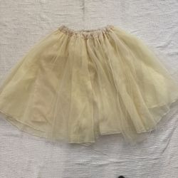 Handmade women’s tulle tutu skirt – champagne cream, lined, elastic waist