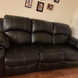 2 Black Leather sofas