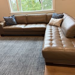 Top grain leather sectional couch - Scandinavian Designs