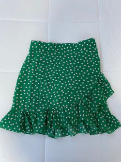 Green polka dot skirt