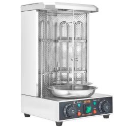 856# Shawarma Grill Machine, 13lbs Capacity, Chicken Shawarma Cooker Machine with 2 Burners, 122℉-572℉ Electric Vertical Broiler Gyro Rotisserie Oven 