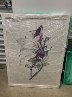 Flower Art Print In White Frame
