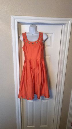 Orange and gold Calvin Klein dress