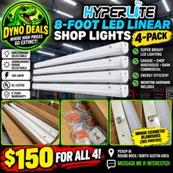 HYPERLITE 8-FOOT LED SHOP LIGHTS – 4-PACK