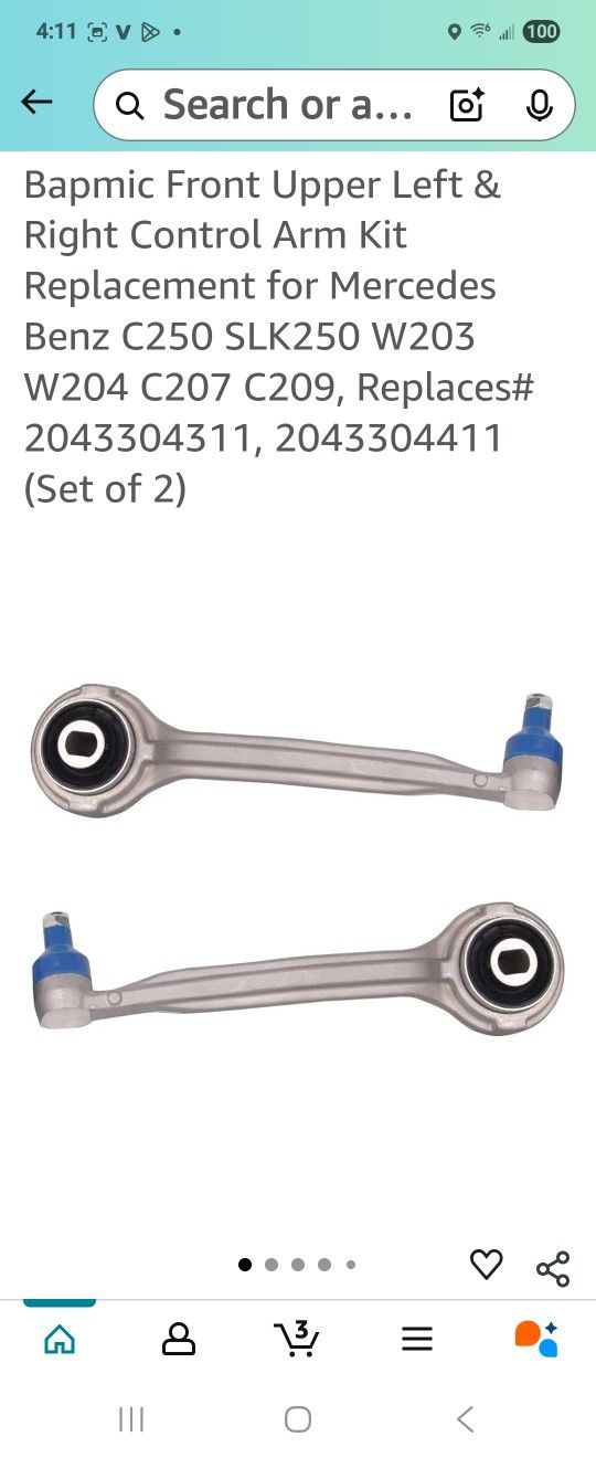 Bapmic Front Upper LEFT N Right Control Arm Kit Replacement for Mercedes Benz C250 SLK250 W203 W204 C207 C209, Replaces# ,