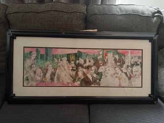 LeRoy Neiman "Polo Lounge" Custom Framed Lithograph Print.