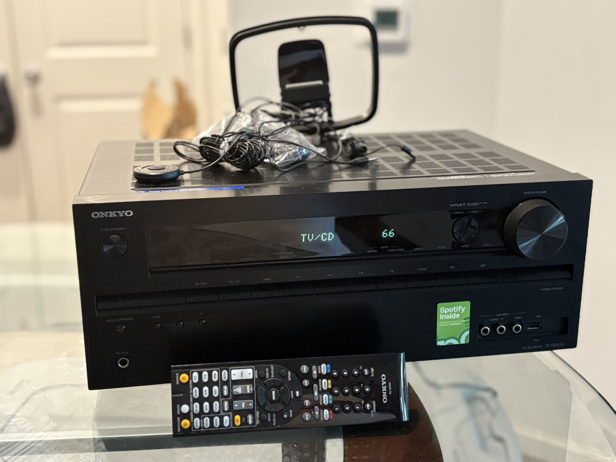 Onkyo TX- NR 414 5. 1 Channel 80 Watt Home Theater AV Receiver