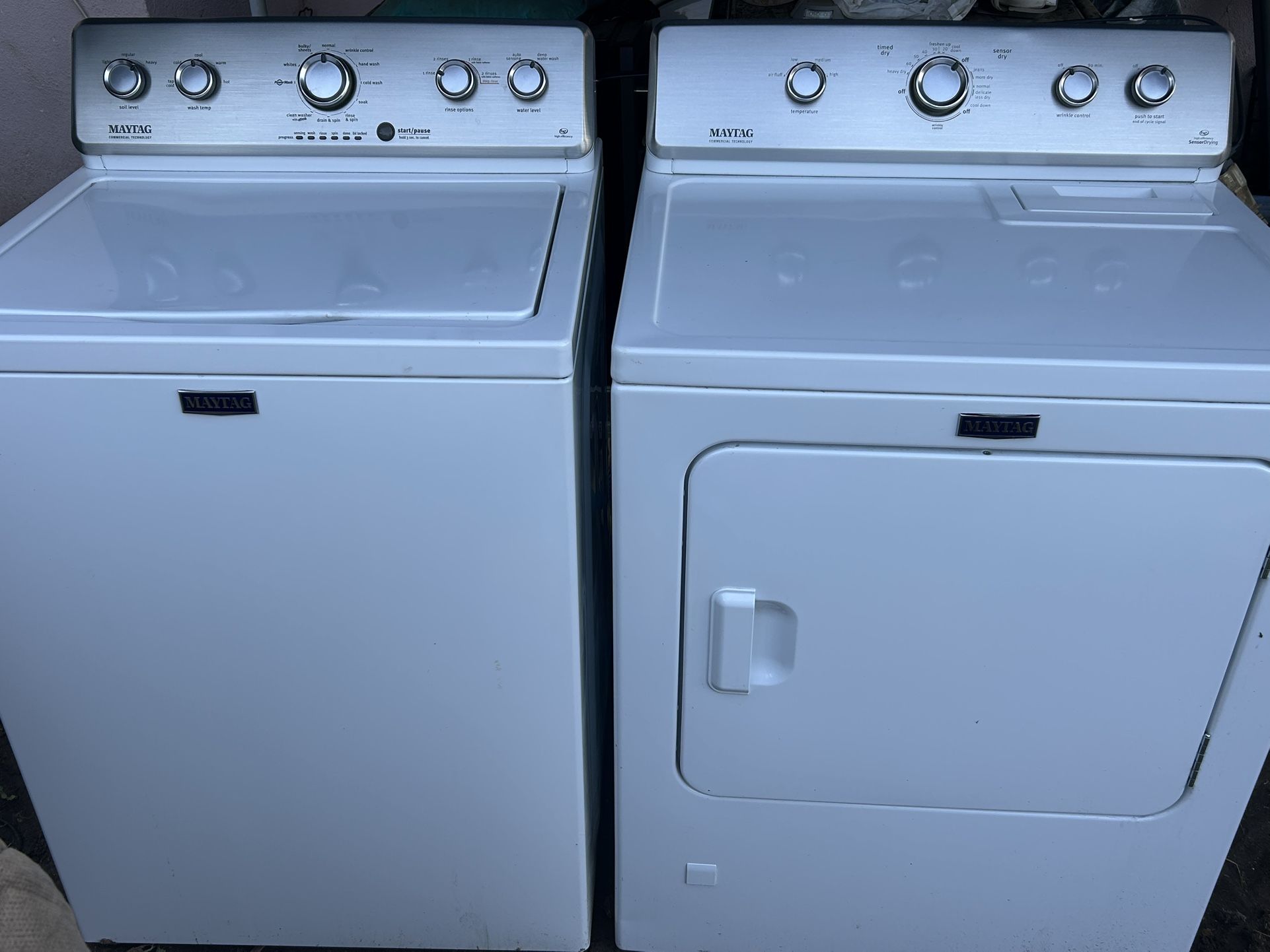 MAYTAG TOP LOAD WASHER W/AGITATOR & GAS DRYER XL CAPACITY “ WORKING” 