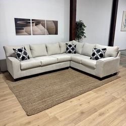 Beige 2-Piece Sectional – Delivery Available