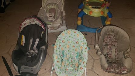 car seats, walker, bouncer all for $20