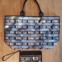 Victoria's Secret Black Friday 2018 Sequin Black Tote & Matching Makeup Bag