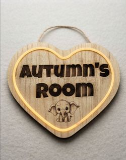 Custom Wood Heart LED Sign