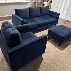 3 piece sofa and chair with Ottoman