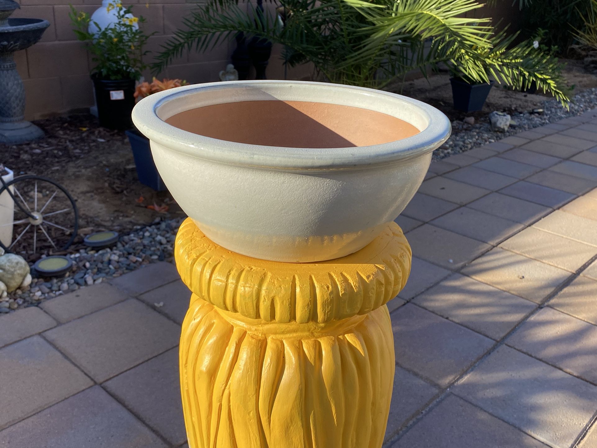 New Shallow Wide Ceramic Pottery Planter w/ Drain Holes Great for a Cactus Cacti Succulents Plant Pot 