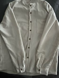 Cream Corduroy Button-Up Long Sleeve Shirt