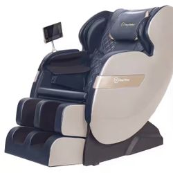 Favor-03 ADV Blue Massage Chair has Dual-Core S Track, Zero Gravity, LCD Remote, Bluetooth,LED Light 