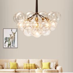 Everly Quinn Matson 6 Light Dimmable Sphere Chandelier- New In Box