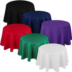 6 Pack 60 Inch Round Tablecloth Suitable For 20-48 Inch Round Tables Reusable Water Resistant Spill Proof Washable Table Covers For Christmas Banquets