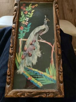 Vintage Peacock Paint 7”x15