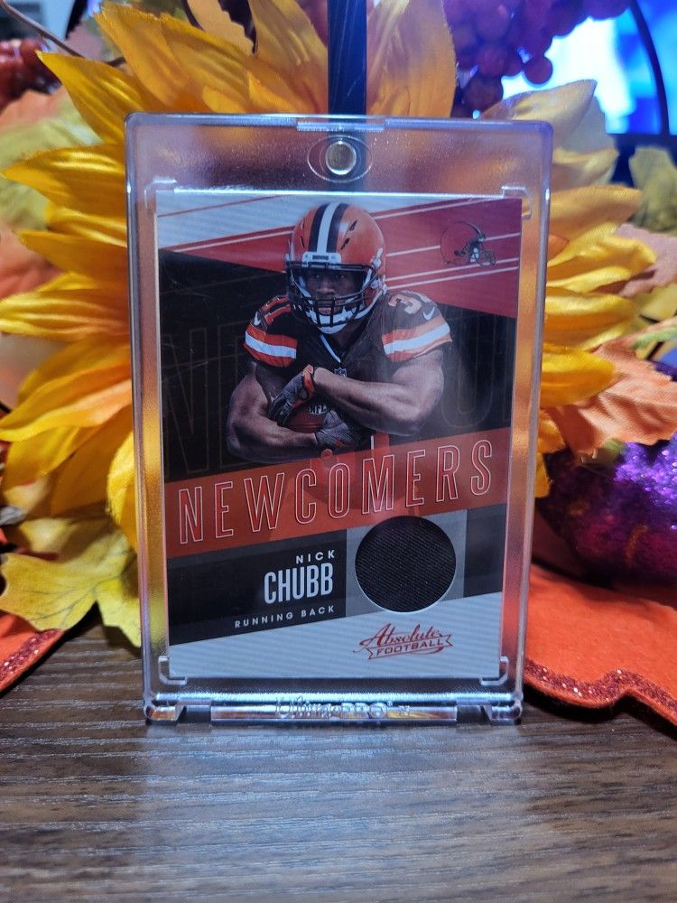 2018 NICK CHUBB PANINI ABSOLUTE NC-NH NEWCOMERS JERSEY PATCH RELIC SP ROOKIE RC CARD