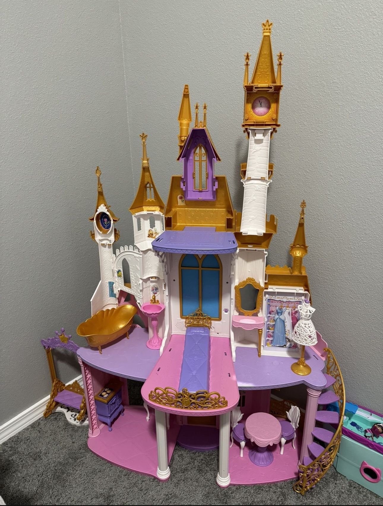 Disney Princess Ultimate Celebration Castle, 4 Feet Tall Doll House with Furniture and Accessories, Musical Fireworks Light Show