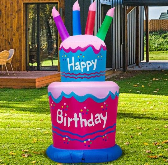 Happy Birthday Inflatable Cake 6ft