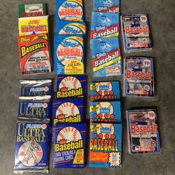 21 Unopened Packs Of Baseball Cards