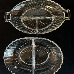Fostoria Colony Relish (3-part) Dish & Divided Dish