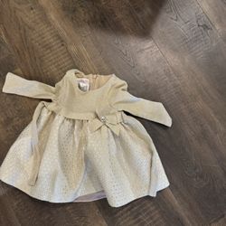 Gold Holiday Baby Girl Dress 3-6 Months 