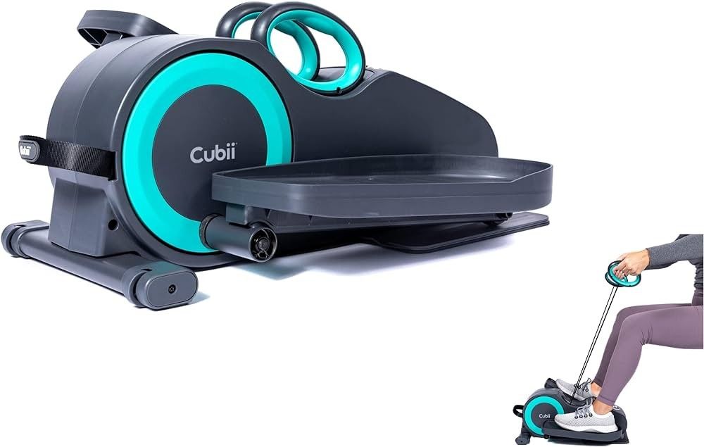 Cubii Total Body - Under Desk Elliptical Pedal Exerciser with Built in Upper Body Resistance Bands, 12 Levels of Resistance, LCD Display, used