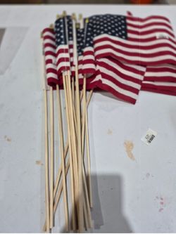 15 U.S. Flags ~ 8 in. x 12 in. Polycotton Hand Flag~ (15 Total) Seasonal Designs