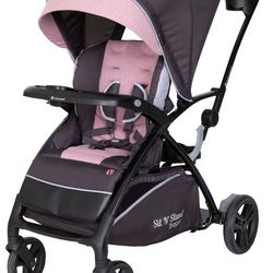 Baby Trend Sit N' Stand 5-in-1 Shopper Stroller, Cassis Pink, with Comfort Cabin and MagneTec™ Basket