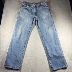 Y2K Dickies Men’s Blue Light Wash 36x32 Carpenter Jeans Distressed Baggy#8F