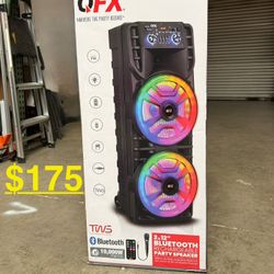 QFX  2x12”  Double speaker with microphone and  LED party Lights 