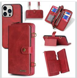Crossbody Wallet Case Compatible with Apple iPhone 13 Mini Leather Purse Phone Case with Card Holder & Strap Magnetic Flip PU Kickstand Cover for Wome