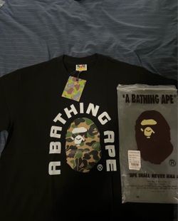 A Bathing Ape BAPE Camo Logo T-Shirt Black