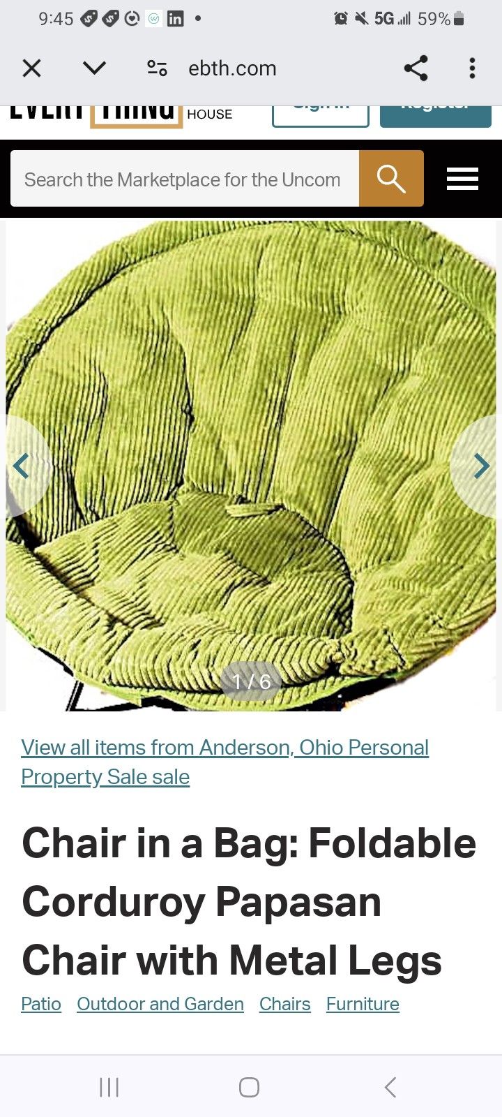Fold Out Big Saucer Chair