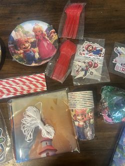 Mario Birthday Supplies And Decoration For 10. 166 Items Total