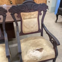 Antique Bench And Chair Set