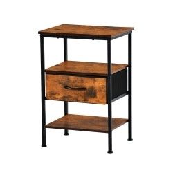 Homy Casa ANBY Crimson Drawer 2PCS 15.7" Crimson Bedroom Nightstand