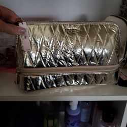 New VS quilted Metallic Cosmetic Bag 