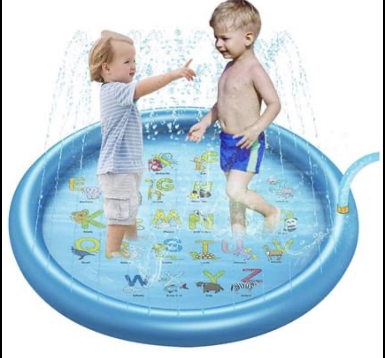 68'' Splash Pad Sprinkler for Kids & Toddlers, Upgraded Inflatable Water Sprinkler for Kiddie Baby Summer Outdoor Games Water Mat Toys for 1-12 Year O