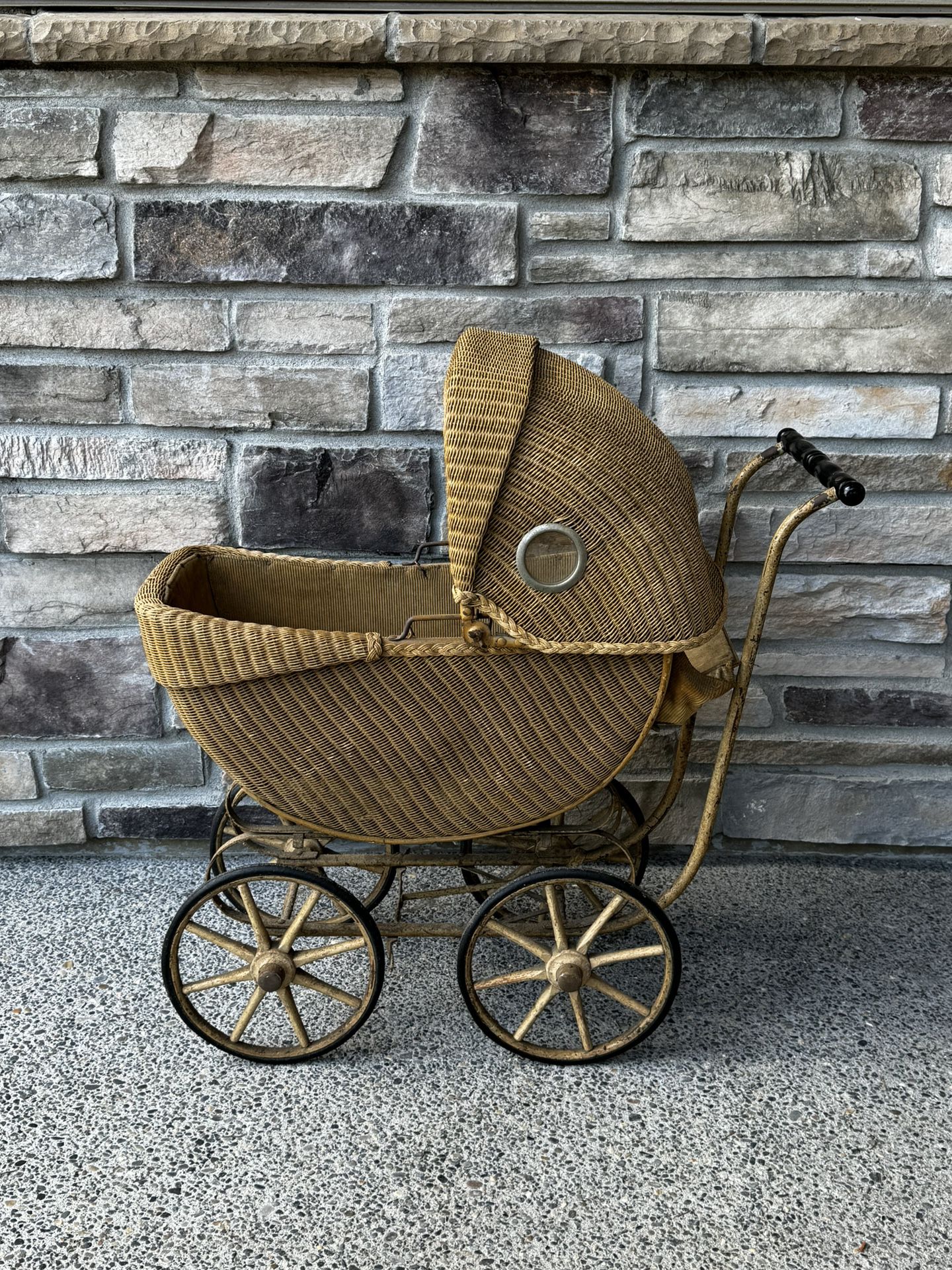 Antique Wicker Style Baby Buggy