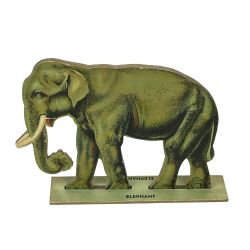 Vintage Die-Cut Elephant Cardboard Stand-Up Print 7" 
