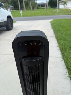 Black Tower Fan with Touch Controls