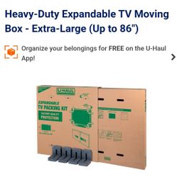 Heavy-Duty Expandable TV Moving Box - Extra-Large (Up to 86")