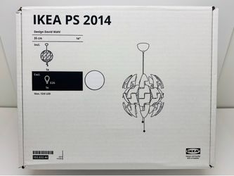 IKEA PS 2014 Pendant Light – All White 14" FREE Bright Bulb Included!!!